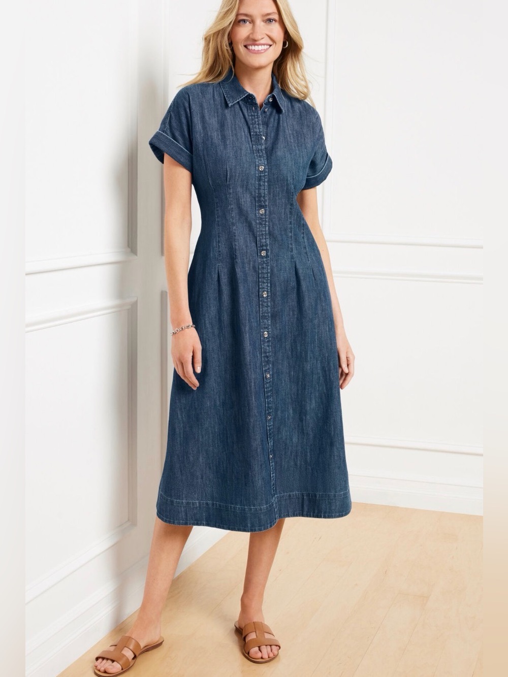 Talbots Midi Denim Shirt Dress